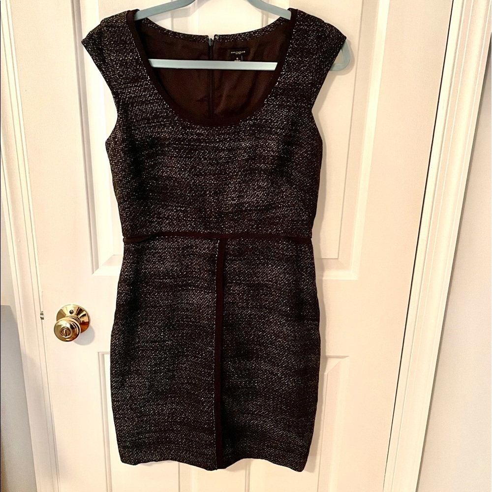 Ann Taylor: Black and White Tweed Dress